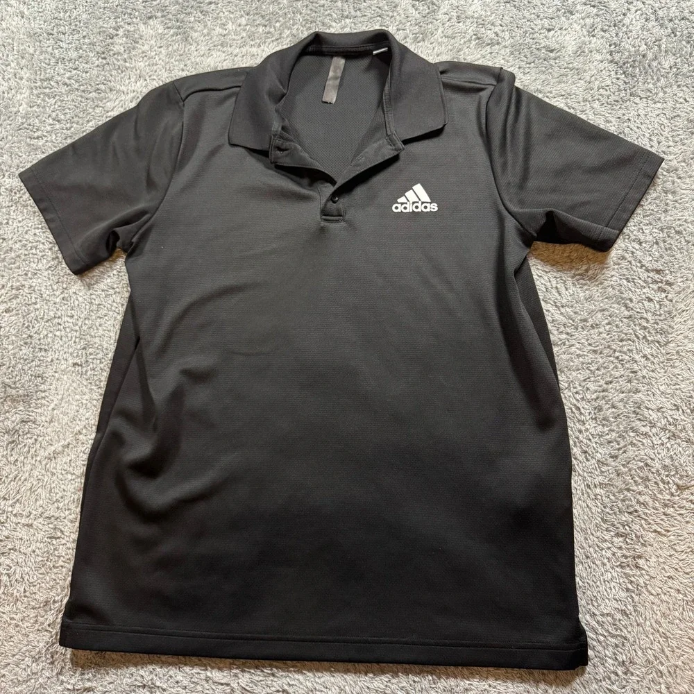Adidas Mens GL0483 Performance Polo Medium Black Breathable Polyester